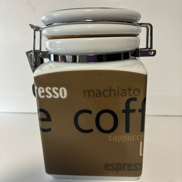 Basiq Coffee Expresso Latte Canister Jar Decor Accent Storage Airtight S… - Picture 2 of 8
